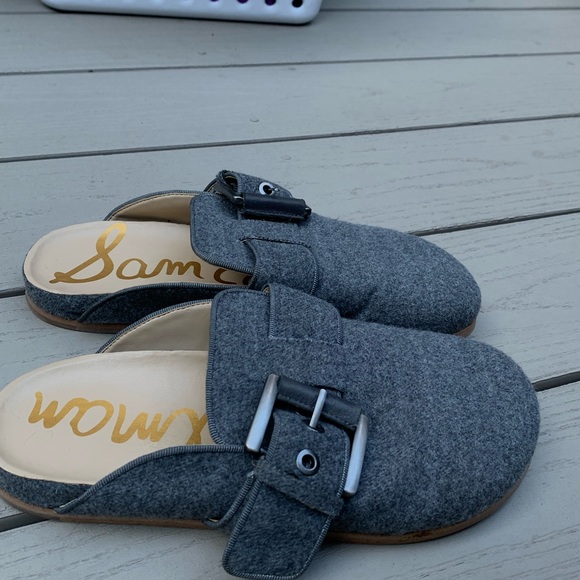 Sam Edelman Buckled Felt Mule Clog - Picture 1 of 3